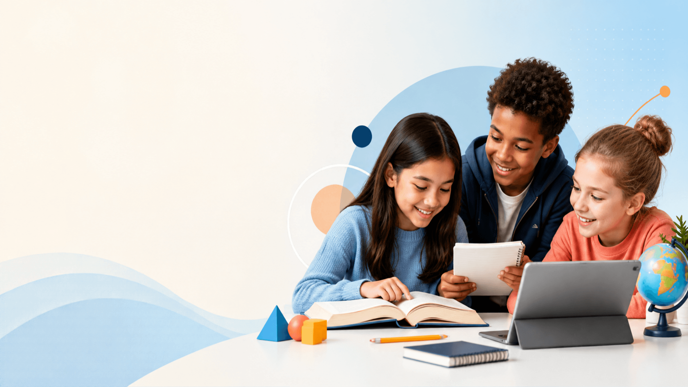 Student learning online with Touchpad Learning Center